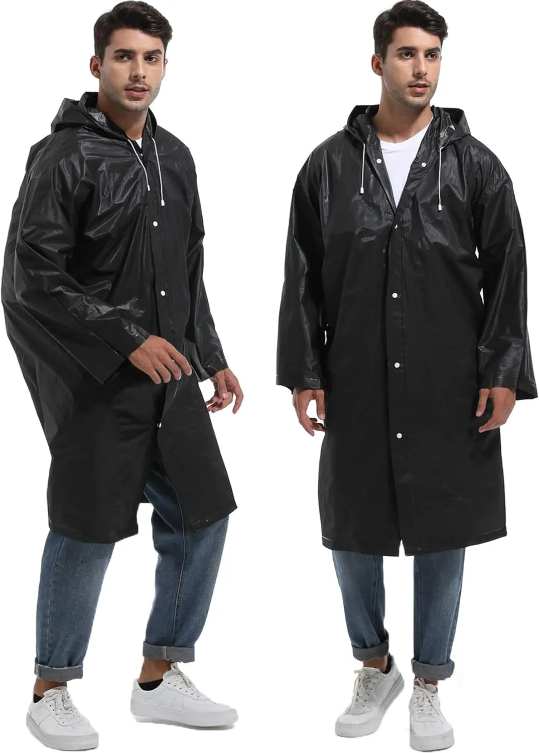 2PCS Borogo Rain Coats for Adults - Reusable Rain Jackets for Men & Women