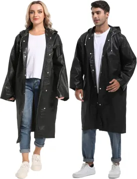 2PCS Borogo Rain Coats for Adults - Reusable Rain Jackets for Men & Women