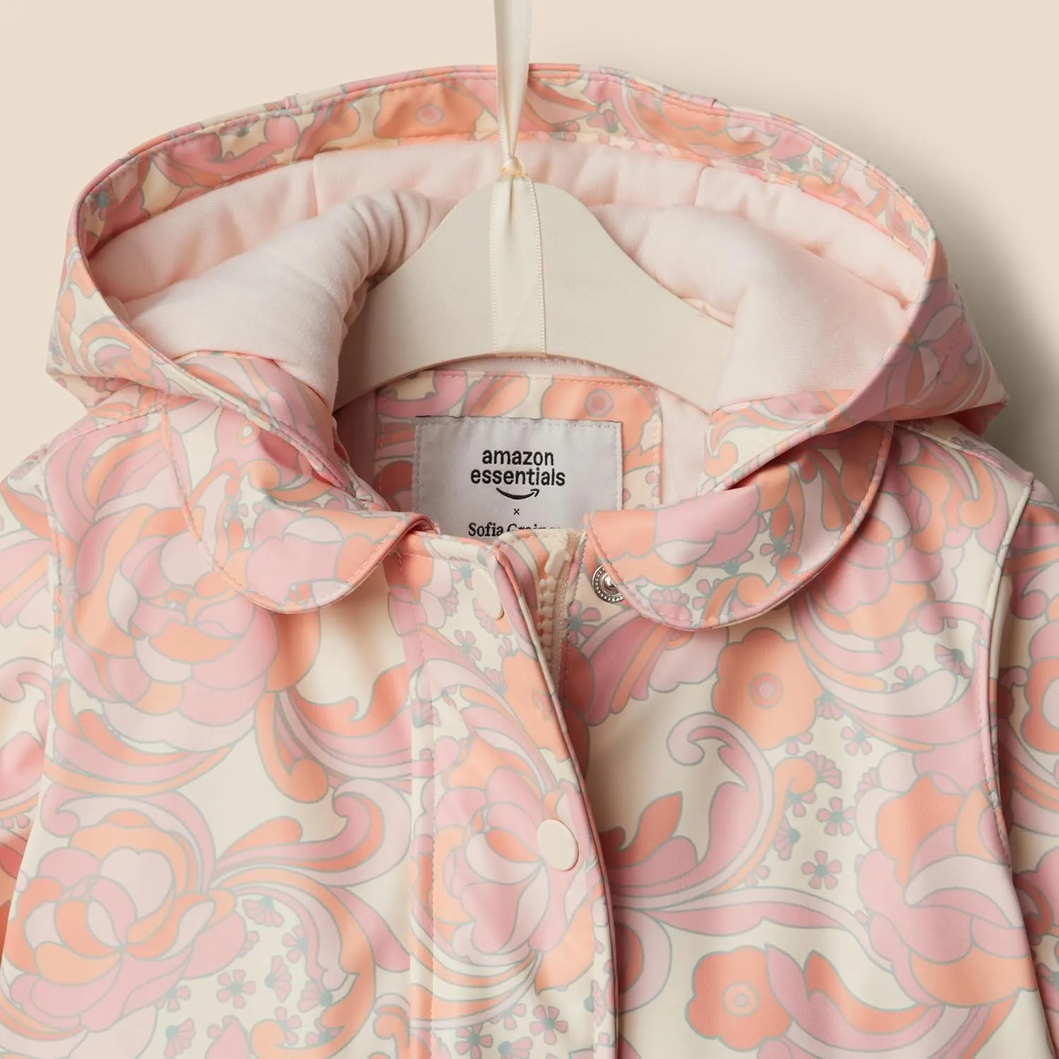 Amazon Essentials x Sofia Grainge Toddlers and Baby Girls' Water-Repellent Rain Jacket
