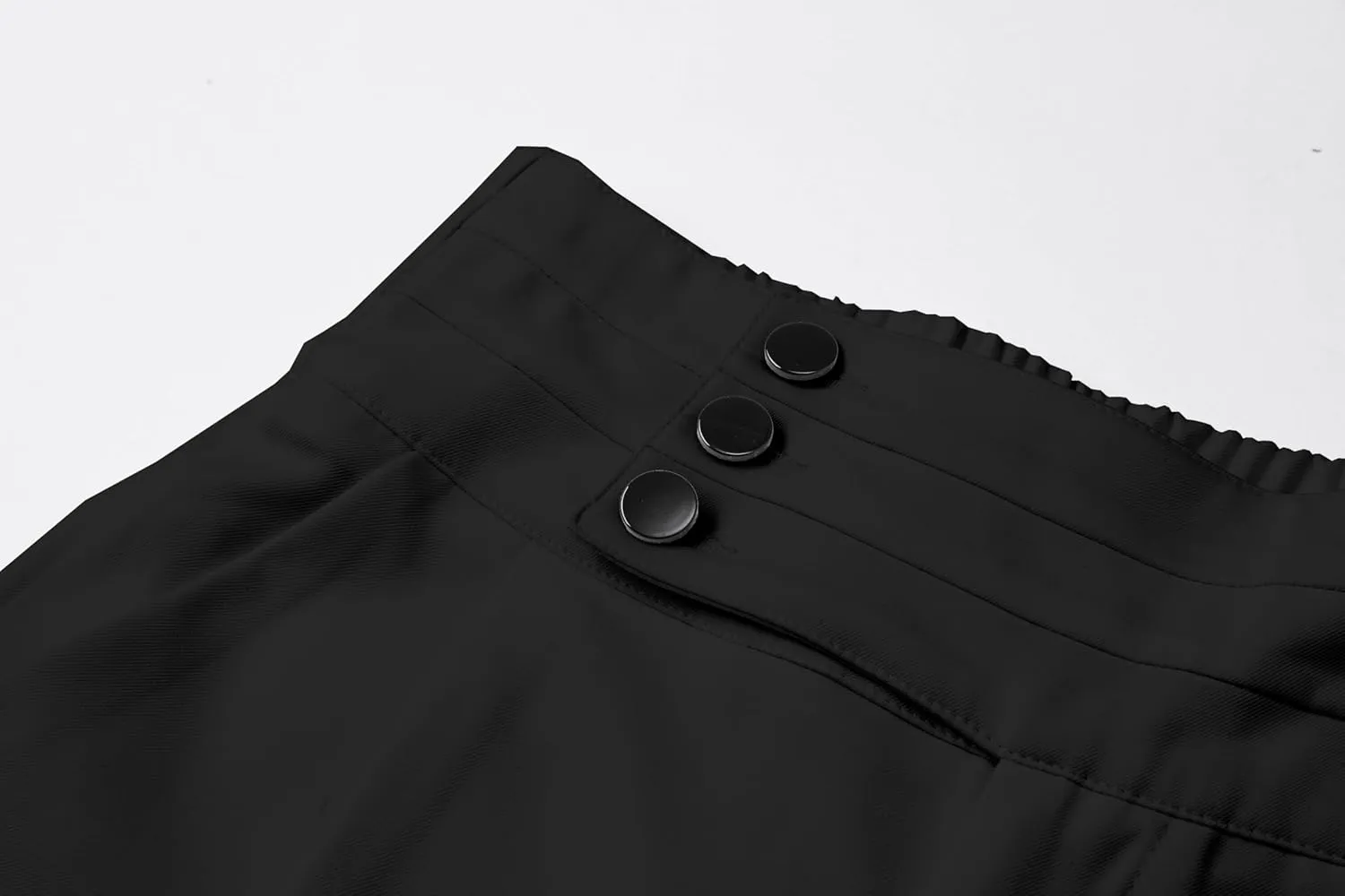 Betusline Women's High Waist Dress Pants Business Side Button Work Wide Leg Pants Straight Leg Trousers, X-Small-XX-Large