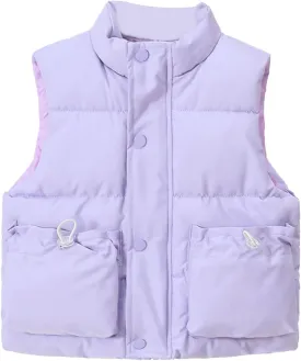 Boys and Toddler Zip Up Puffer Vest Winter Sleeveless Jacket Solid Color Outerwear Coat for Girls Warm Padded Jacket