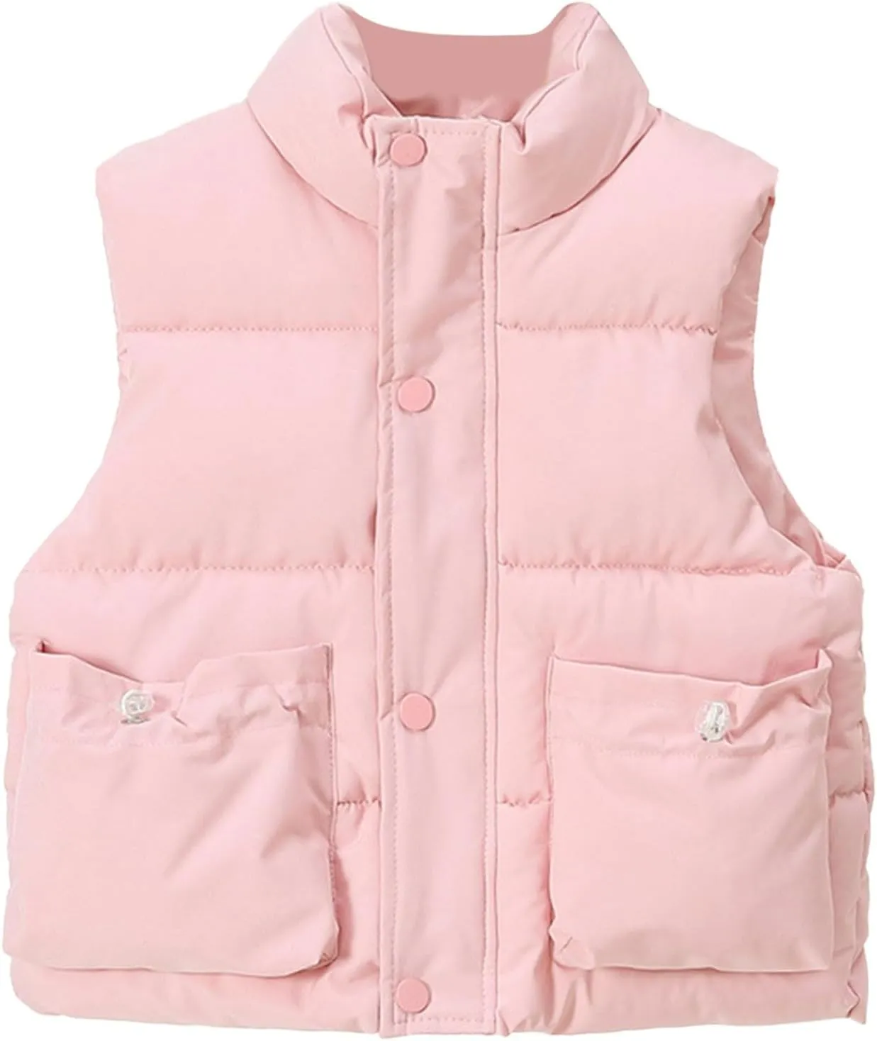 Boys and Toddler Zip Up Puffer Vest Winter Sleeveless Jacket Solid Color Outerwear Coat for Girls Warm Padded Jacket