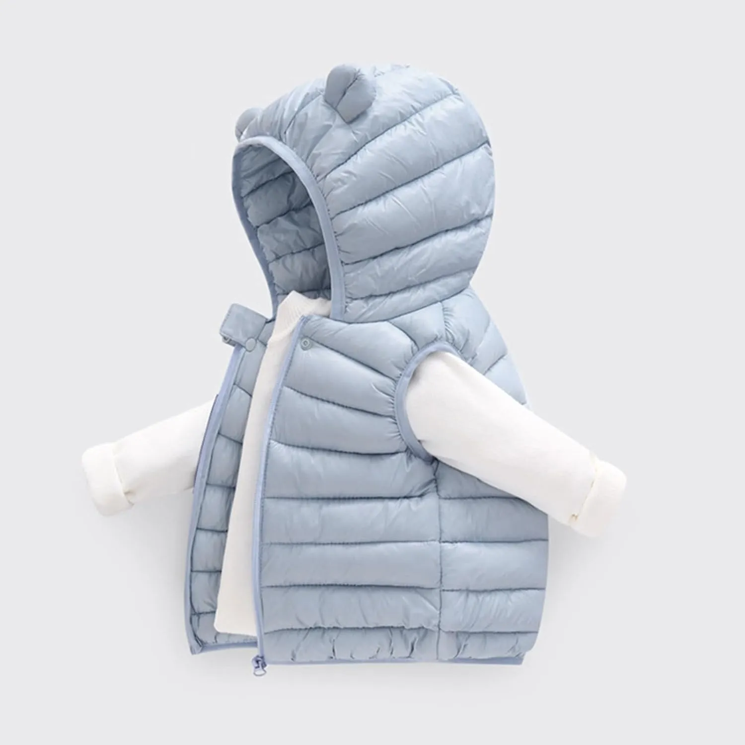 Boys Girls Lightweight Packable Hooded Puffer Vest Toddler Baby Sleeveless Down Coat Bear Ears Butterfly Jacket Toddler