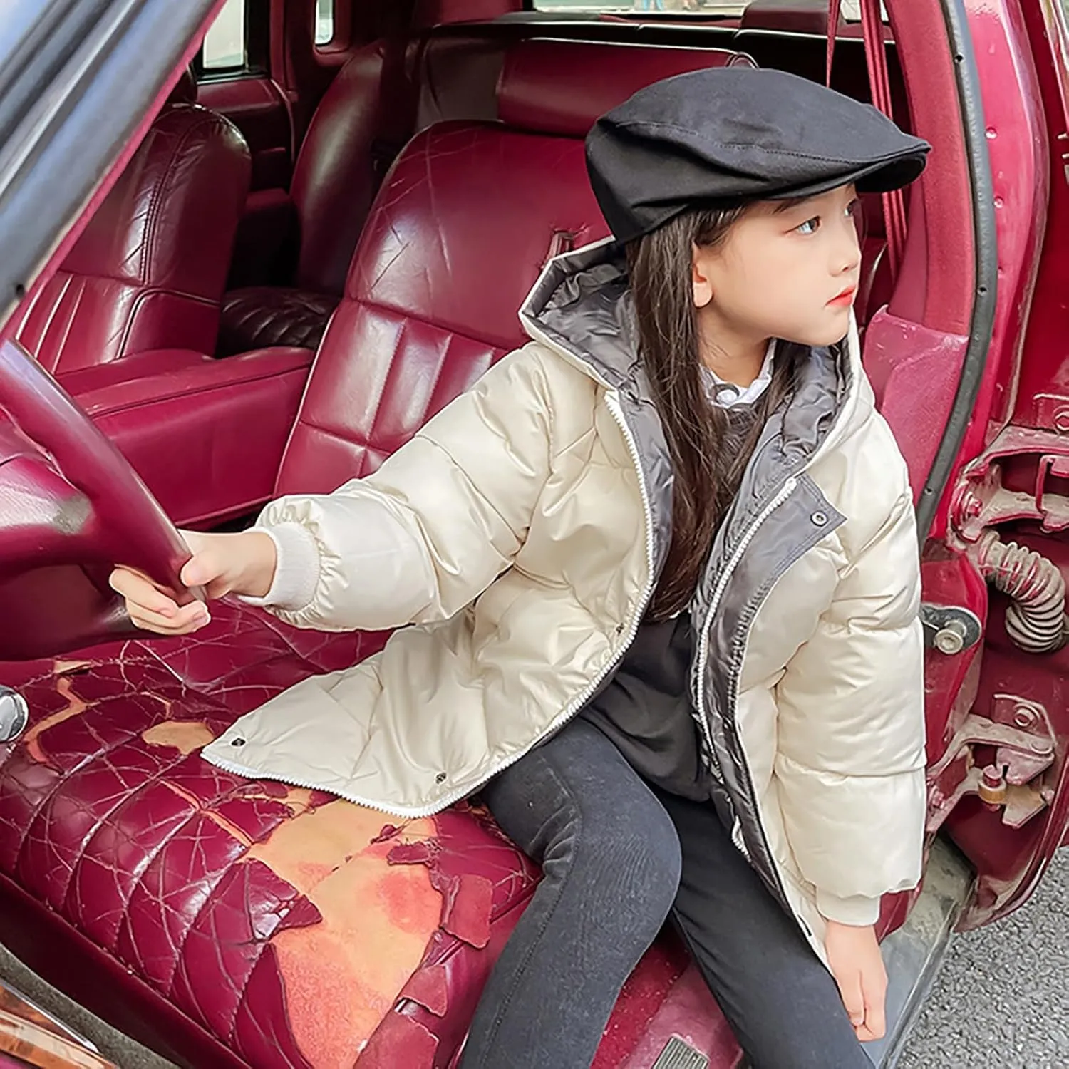 Boys Girls Long Winter Coat Hooded Puffer Jacket Kids Lightweight Down Coat Insulated Parka Thicken Warm Padded Jacket