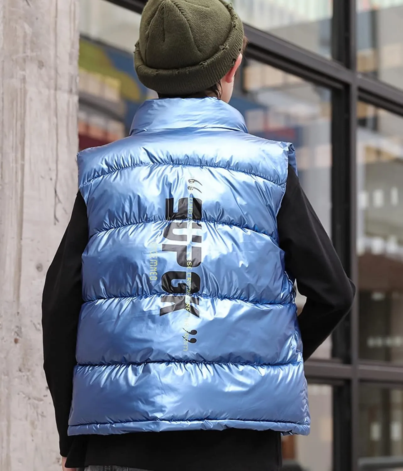 Boys Girls Puffer Vest Winter Coat Warm Lightweight Toddler Vest Outerwear High Neck Cute Sleeveless Down Jacket Coat