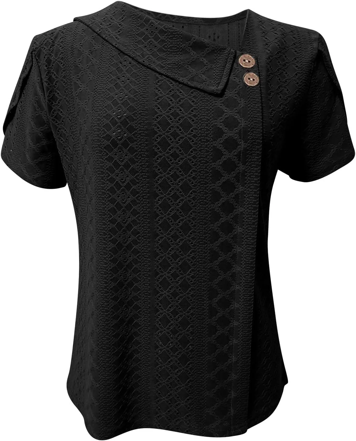 Business Casual Tops for Women Short Sleeve T Shirts Casual V Neck Blouses Eyelet Embroidered Tshirts Loose Trendy Tee