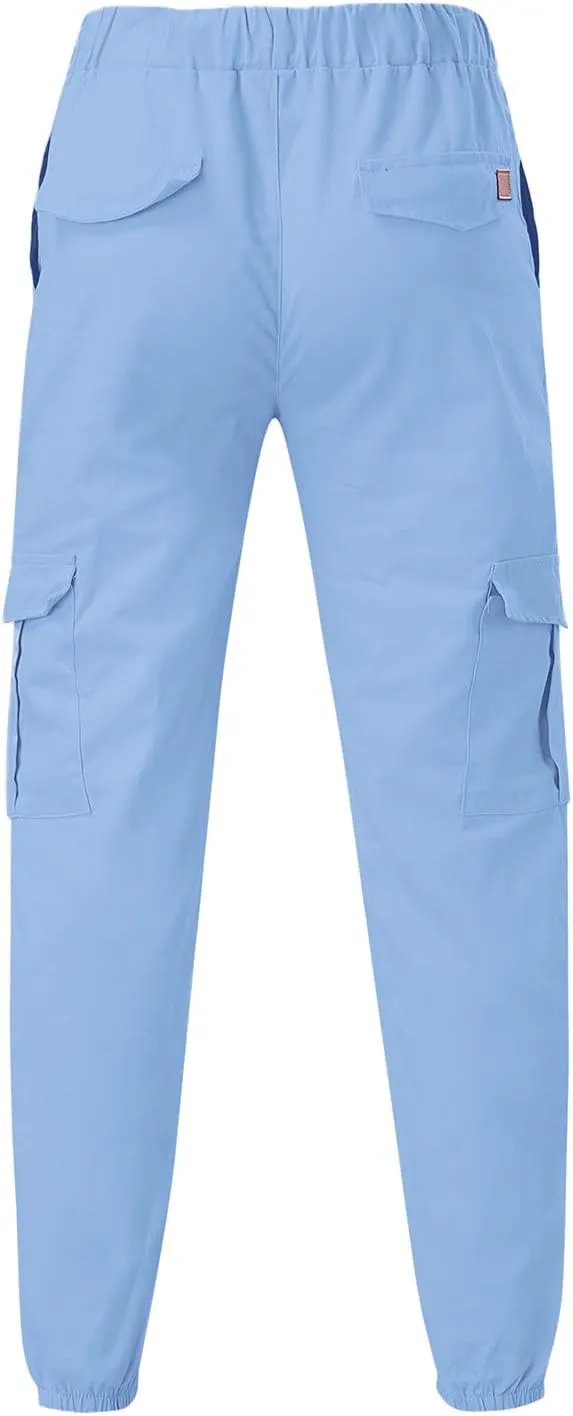 Cargo Joggers Men Casual Slim Fit Chino Trousers with Pockets Fashion Drawstring Cotton Sweatpants