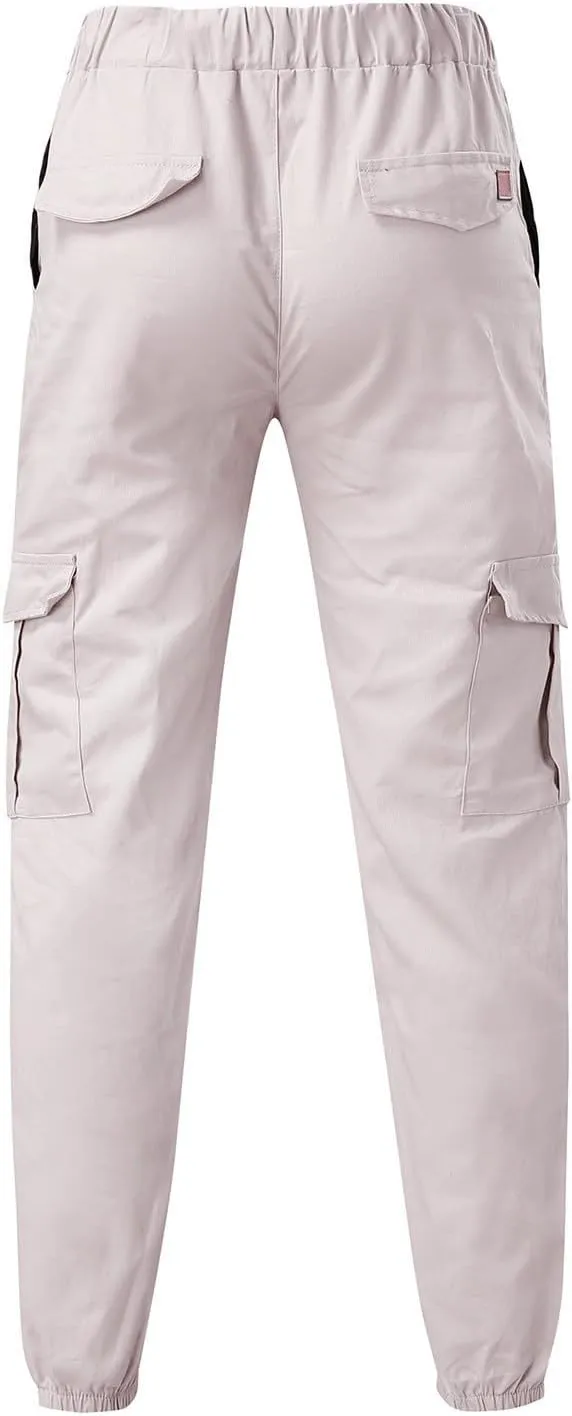 Cargo Joggers Men Casual Slim Fit Chino Trousers with Pockets Fashion Drawstring Cotton Sweatpants