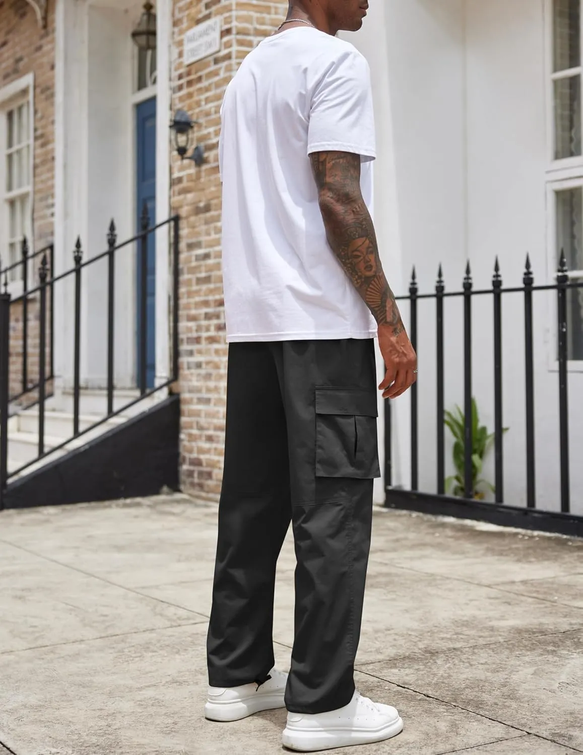 COOFANDY Men's Casual Cargo Pants Cotton Drawstring Athletic Jogger Sweatpants
