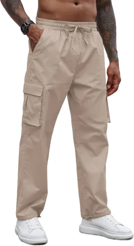 COOFANDY Men's Casual Cargo Pants Cotton Drawstring Athletic Jogger Sweatpants