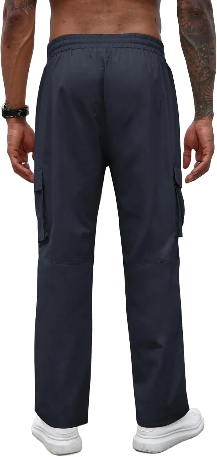 COOFANDY Men's Casual Cargo Pants Cotton Drawstring Athletic Jogger Sweatpants