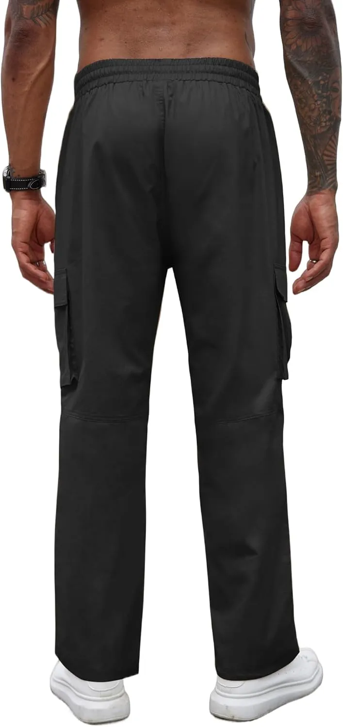 COOFANDY Men's Casual Cargo Pants Cotton Drawstring Athletic Jogger Sweatpants