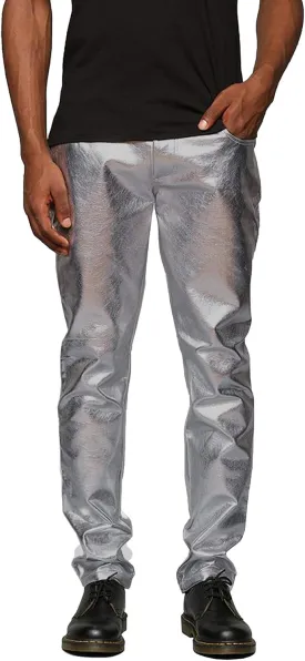 COOFANDY Men's Metallic Shiny Pants Night Club Pants 70s 80s 90s Disco Pant Party Dance Straight Leg Trousers