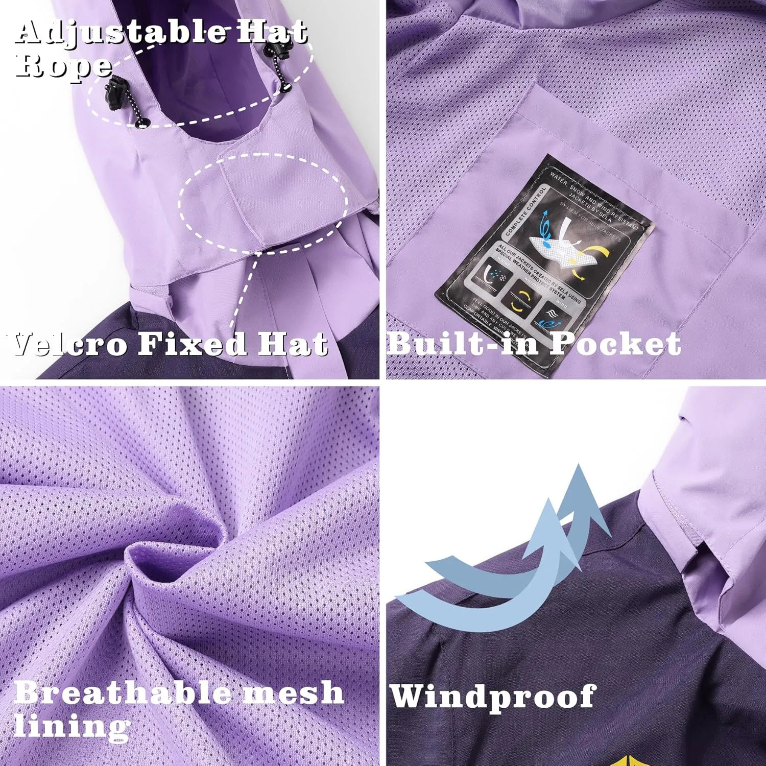 GIISAM Rain Jacket for Women, Women's Waterproof Lightweight Rain Jackets Packable Raincoat Windbreaker Coat with Hood