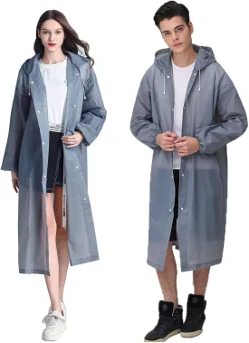 HLKZONE Raincoat, 2 Pack Rain Ponchos for Adults Travel Rain Jacket Packable Rain Coats for Women with Drawstring Hood