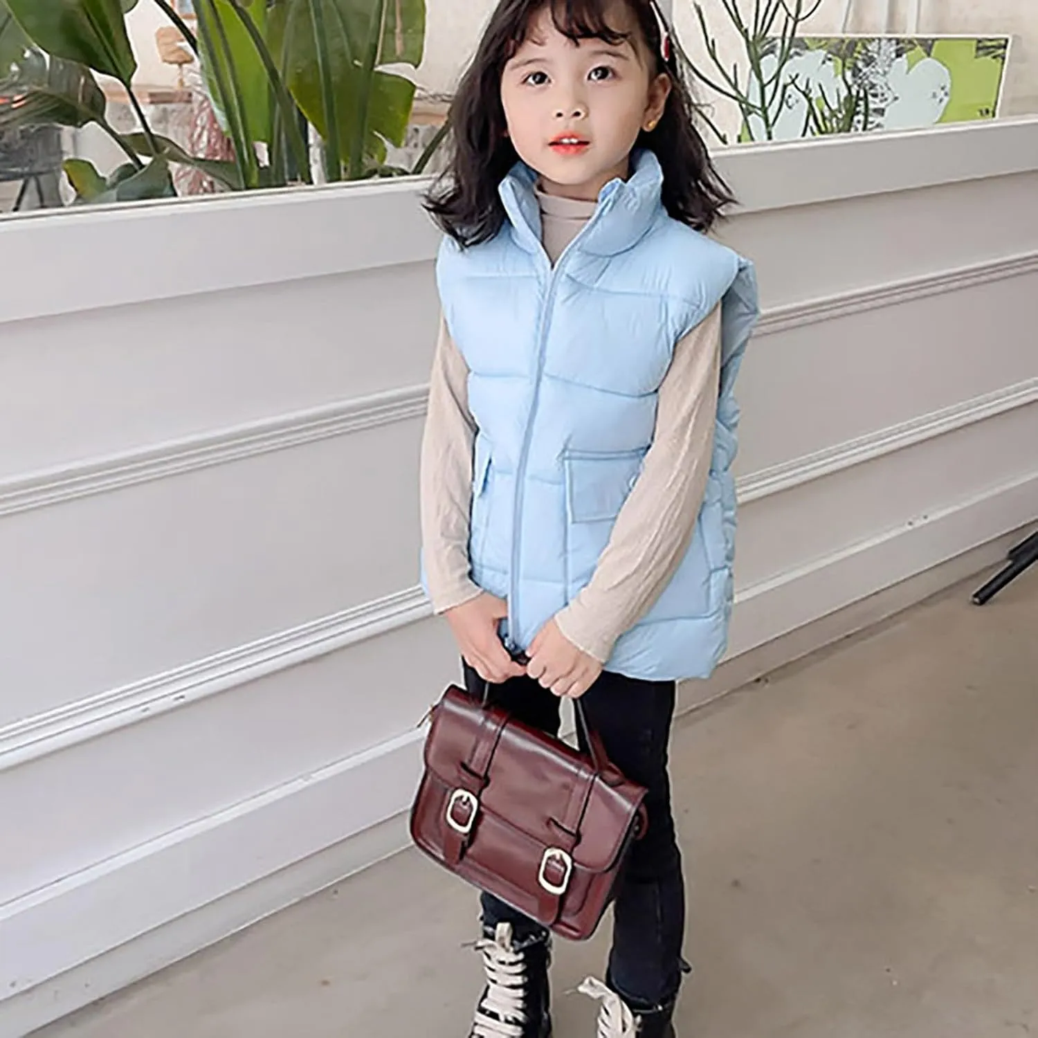 Kids Puffer Vest Lightweight Waterproof Sleeveless Jacket Zip up Outwear for Toddler Baby Boy Girl Winter Outwear