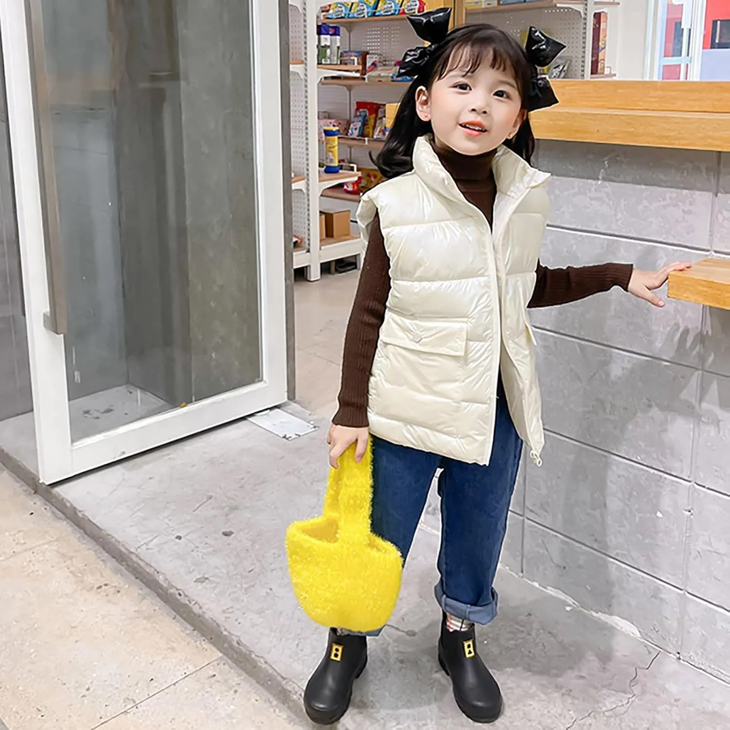 Kids Puffer Vest Lightweight Waterproof Sleeveless Jacket Zip up Outwear for Toddler Baby Boy Girl Winter Outwear