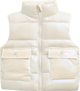 Kids Puffer Vest Lightweight Waterproof Sleeveless Jacket Zip up Outwear for Toddler Baby Boy Girl Winter Outwear