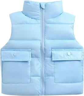 Kids Puffer Vest Lightweight Waterproof Sleeveless Jacket Zip up Outwear for Toddler Baby Boy Girl Winter Outwear