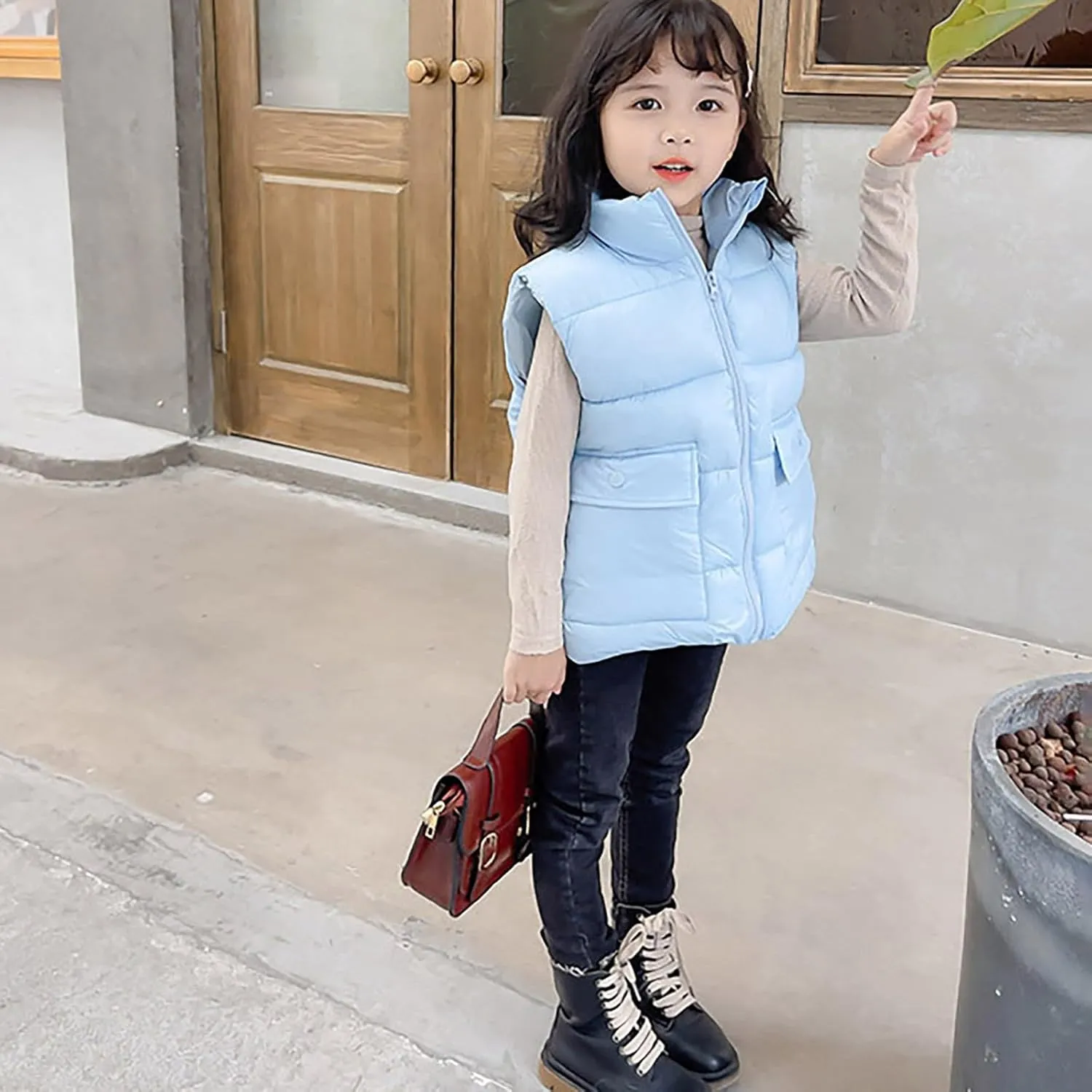 Kids Puffer Vest Lightweight Waterproof Sleeveless Jacket Zip up Outwear for Toddler Baby Boy Girl Winter Outwear