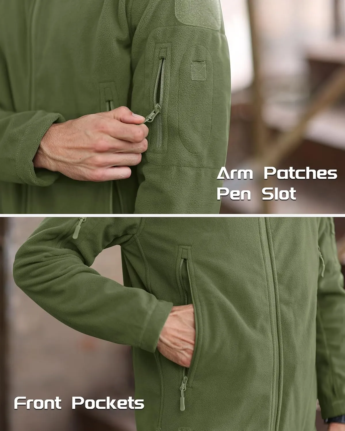 MAGCOMSEN Men's Military Tactical Jacket Warm Fleece Hoodies Sport Outdoor Winter Coats Windbreaker