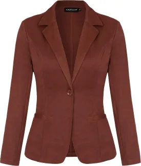 MINTLIMIT Women Long Sleeve Button Blazers Work Casual Office Notch Lapel Business Open Front Blazer Jacket with Pockets