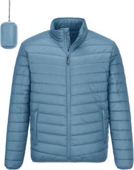 Outdoor Ventures Men's Lightweight Packable Puffer Winter Jacket Insulated Puffy Coat for Snow Ski Hiking Travel