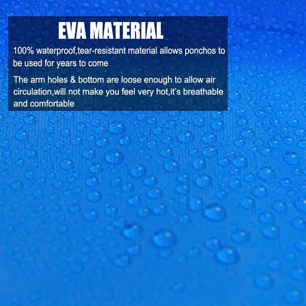 Rain Coats (2 Pack) - Reusable EVA Rain Ponchos for Adults Rain Jackets Raincoats for Men Women