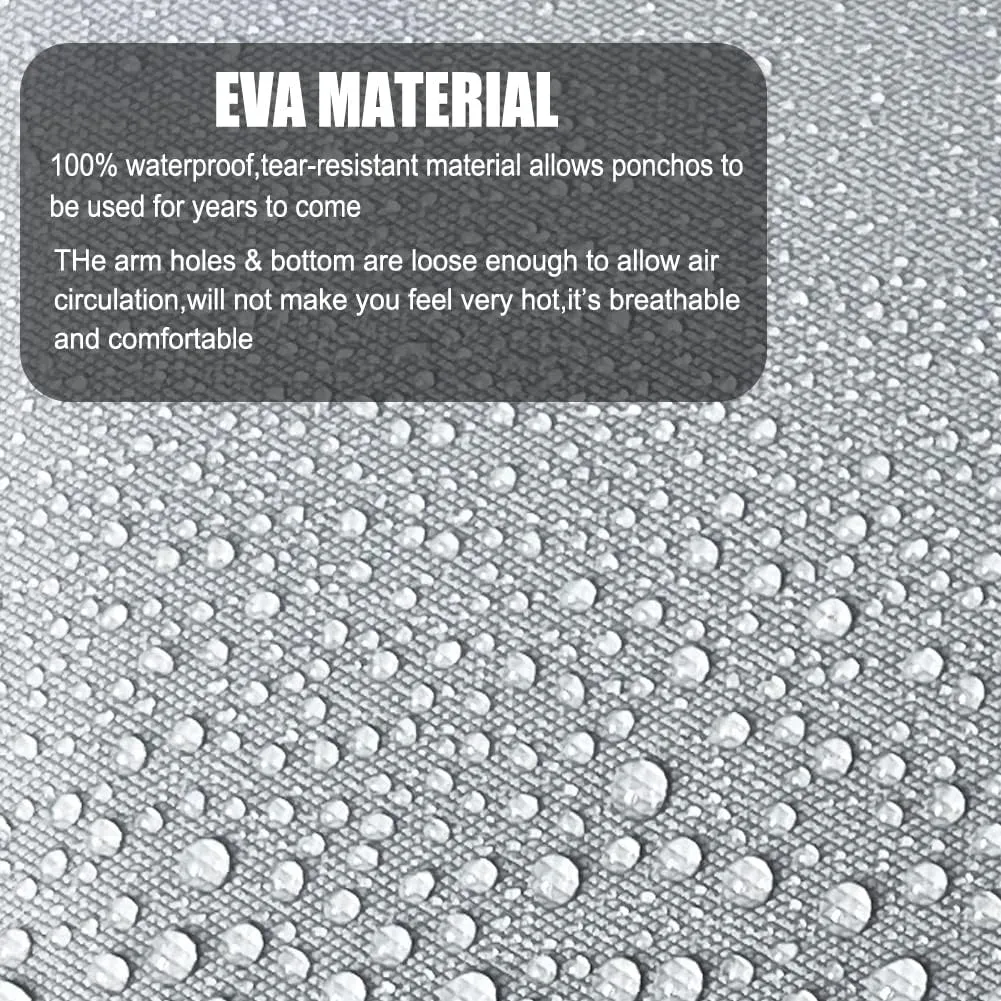 Rain Coats (2 Pack) - Reusable EVA Rain Ponchos for Adults Rain Jackets Raincoats for Men Women