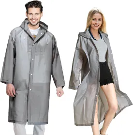 Rain Coats (2 Pack) - Reusable EVA Rain Ponchos for Adults Rain Jackets Raincoats for Men Women