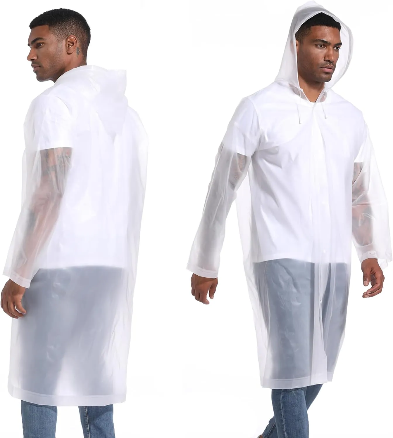 Rain Ponchos for Adults Raincoats (2 PACK) Reusable Rain Jackets Emergency Rain Ponchos with Hooded