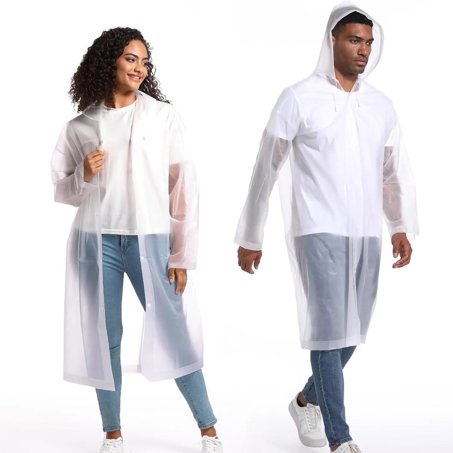 Rain Ponchos for Adults Raincoats (2 PACK) Reusable Rain Jackets Emergency Rain Ponchos with Hooded