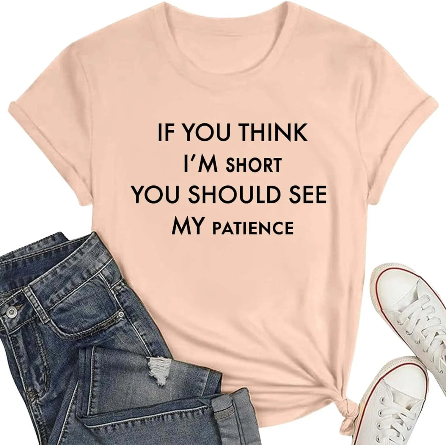 Summer Graphic Tees for Women Cute Letter Printed T-Shirts Short Sleeve Crewneck Tops Loose Fit Casual Tshirts Blouse