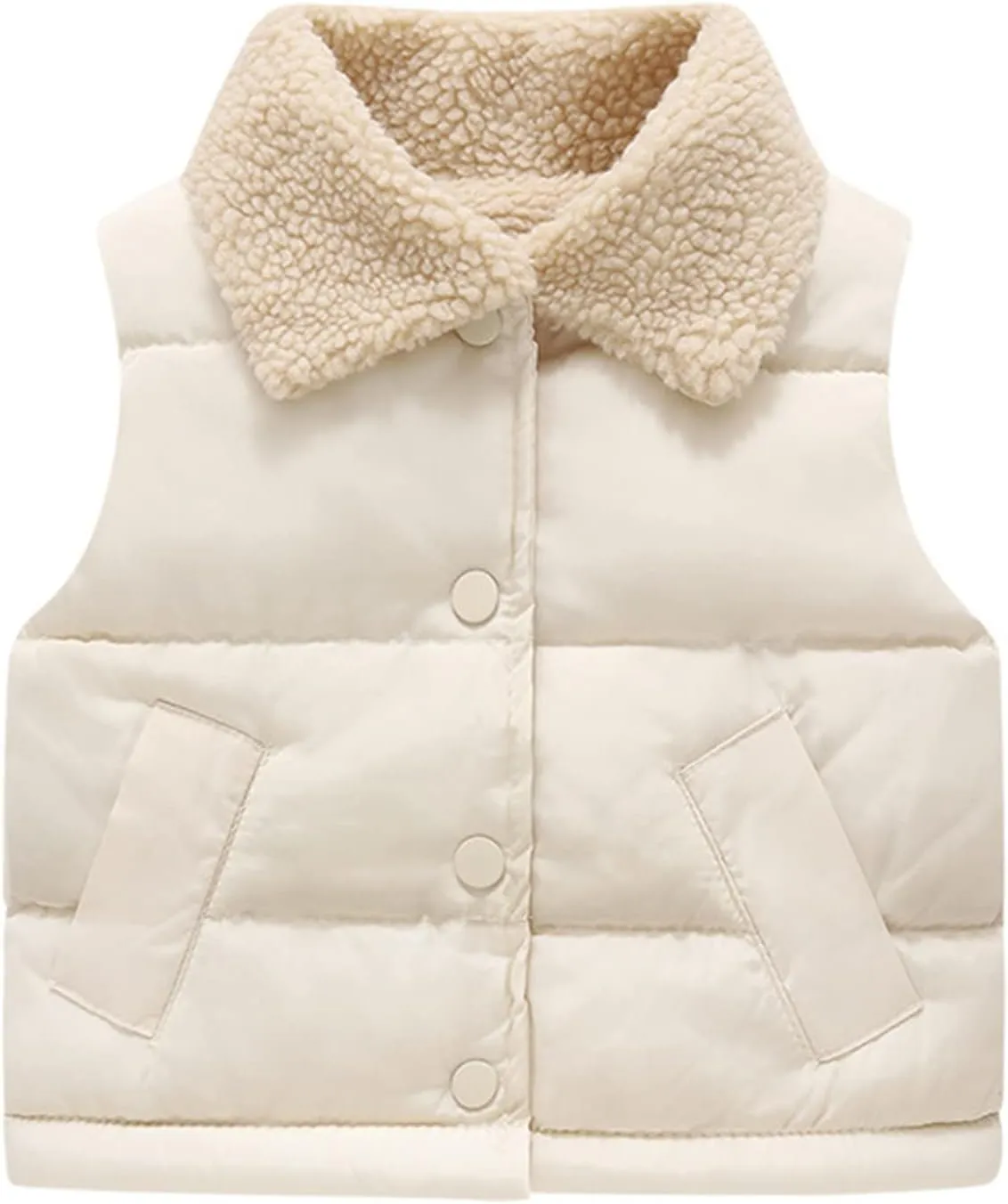Toddler Baby Boys Girls Puffer Vest Winter Sleeveless Bubble Jacket Stand Collar Thick Warm Insulated Padded Coat