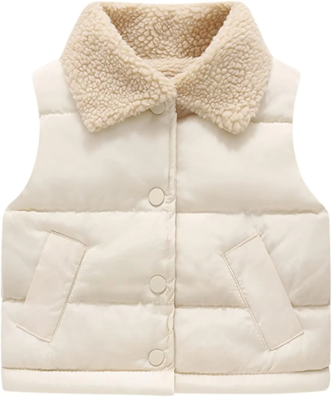 Toddler Baby Boys Girls Puffer Vest Winter Sleeveless Bubble Jacket Stand Collar Thick Warm Insulated Padded Coat