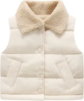 Toddler Baby Boys Girls Puffer Vest Winter Sleeveless Bubble Jacket Stand Collar Thick Warm Insulated Padded Coat