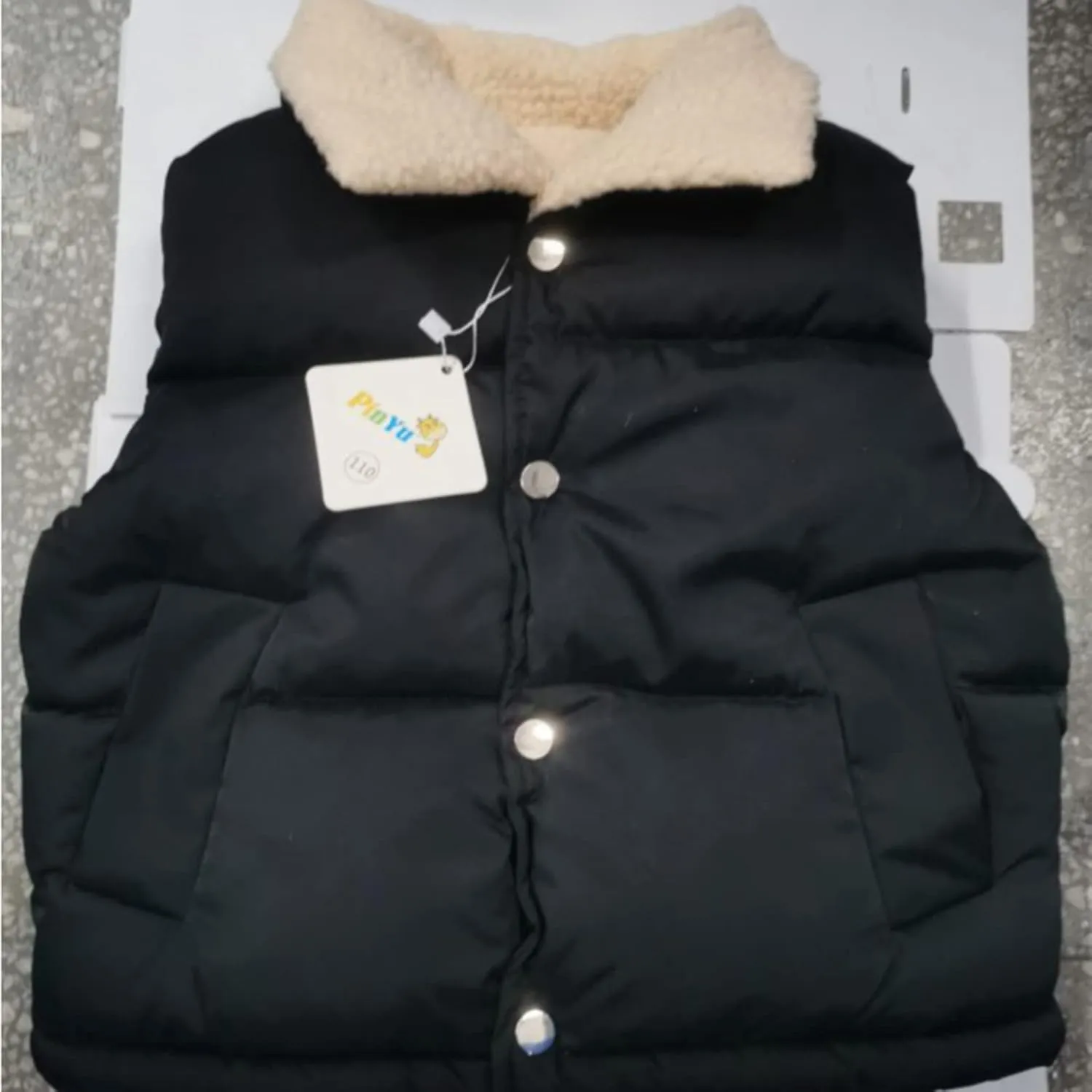 Toddler Baby Boys Girls Puffer Vest Winter Sleeveless Bubble Jacket Stand Collar Thick Warm Insulated Toddler Snowsuit