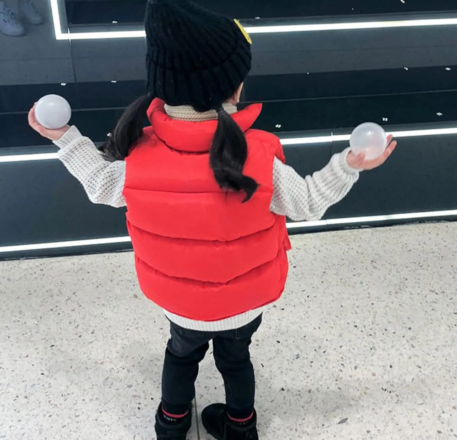 Toddler Girls Boys Puffer Vest High Neck Button Sleeveless Padded Gilet Winter Cute Sleeveless Toddler Fleece Jacket