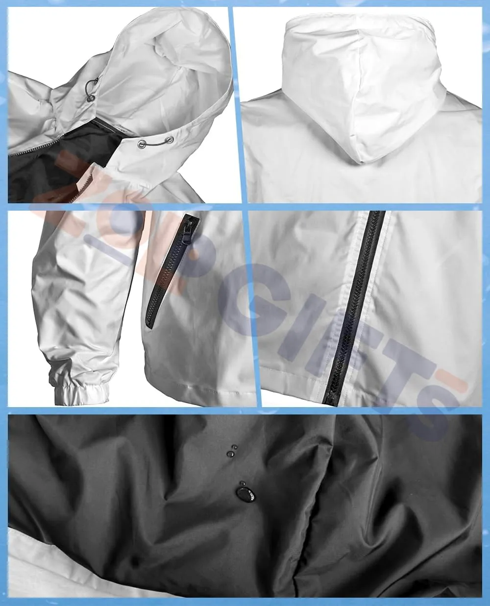 Windbreaker Rain Jacket Women Men, Water Resistant Lightweigh Hooded Athletic Running Jacket