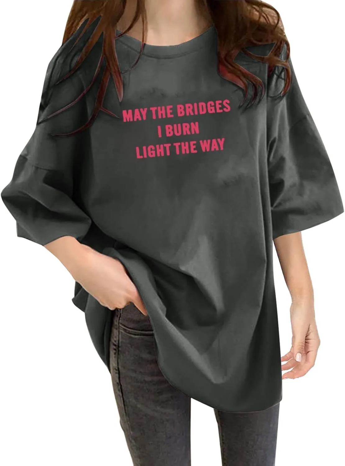 Womens Oversized T Shirts Loose Fit Crewneck Short Sleeve Tops Summer Casual Blouse Y2K Basic Tee 2025 Trendy Outfits