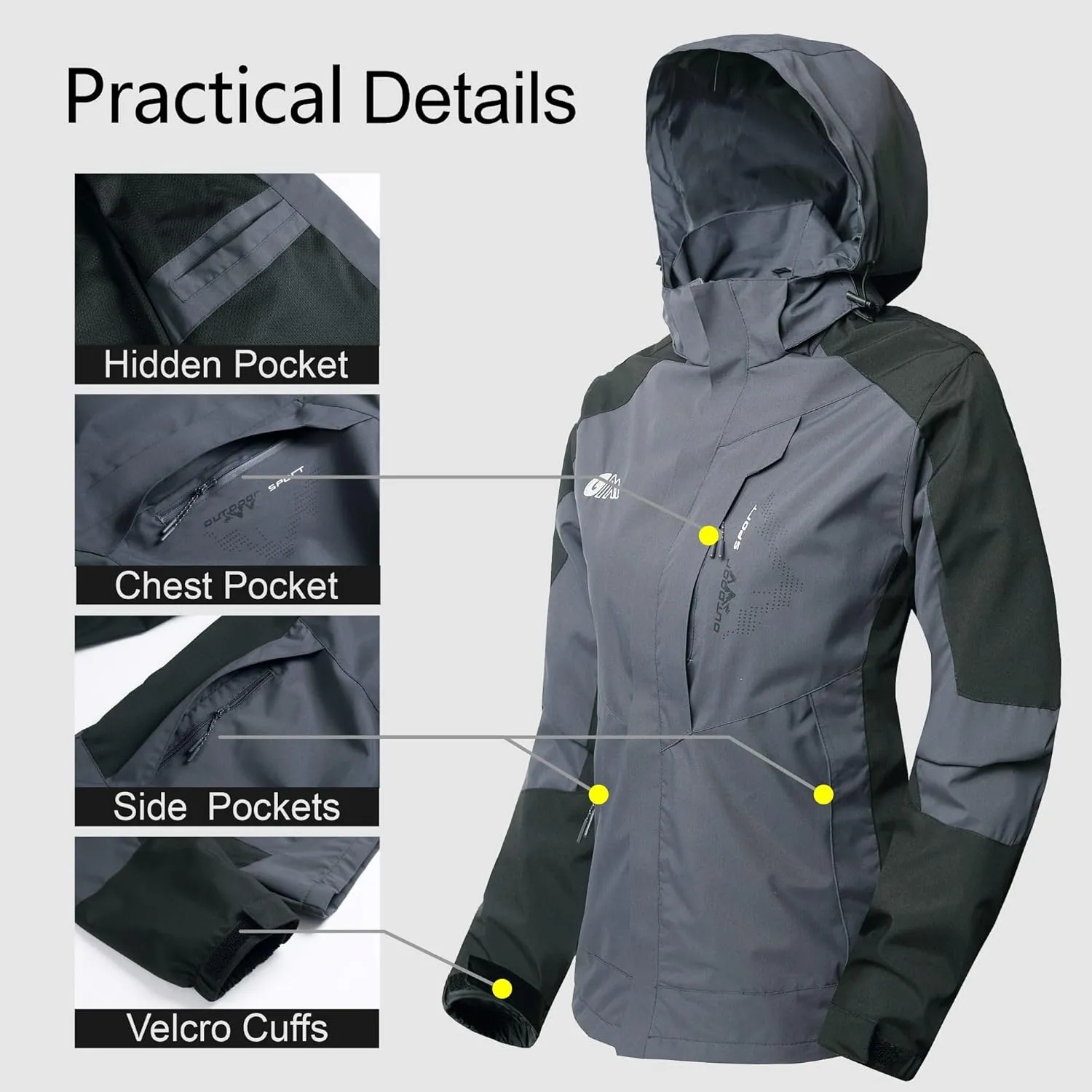 Women's Rain Jackets Waterproof with Hood Lightweight Rain Suit for Women Ladies Rain Coats Outdoor Windbreaker