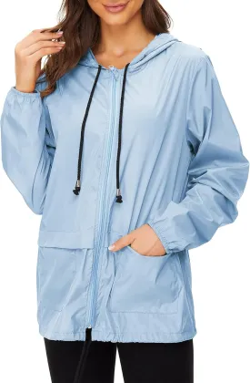 Zando Lightweight Rain Jacket Women Raincoat for Women Packable Rain Coat Windbreaker Rain Jackets Waterproof with Hood