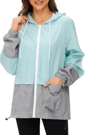 Zando Lightweight Rain Jacket Women Raincoat for Women Packable Rain Coat Windbreaker Rain Jackets Waterproof with Hood