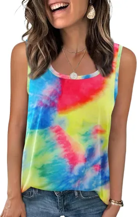 Zeagoo Womens Loose Fit Tank Tops Summer Scoop Neck Tops Casual Flowy Sleeveless Tunic Shirts 2025