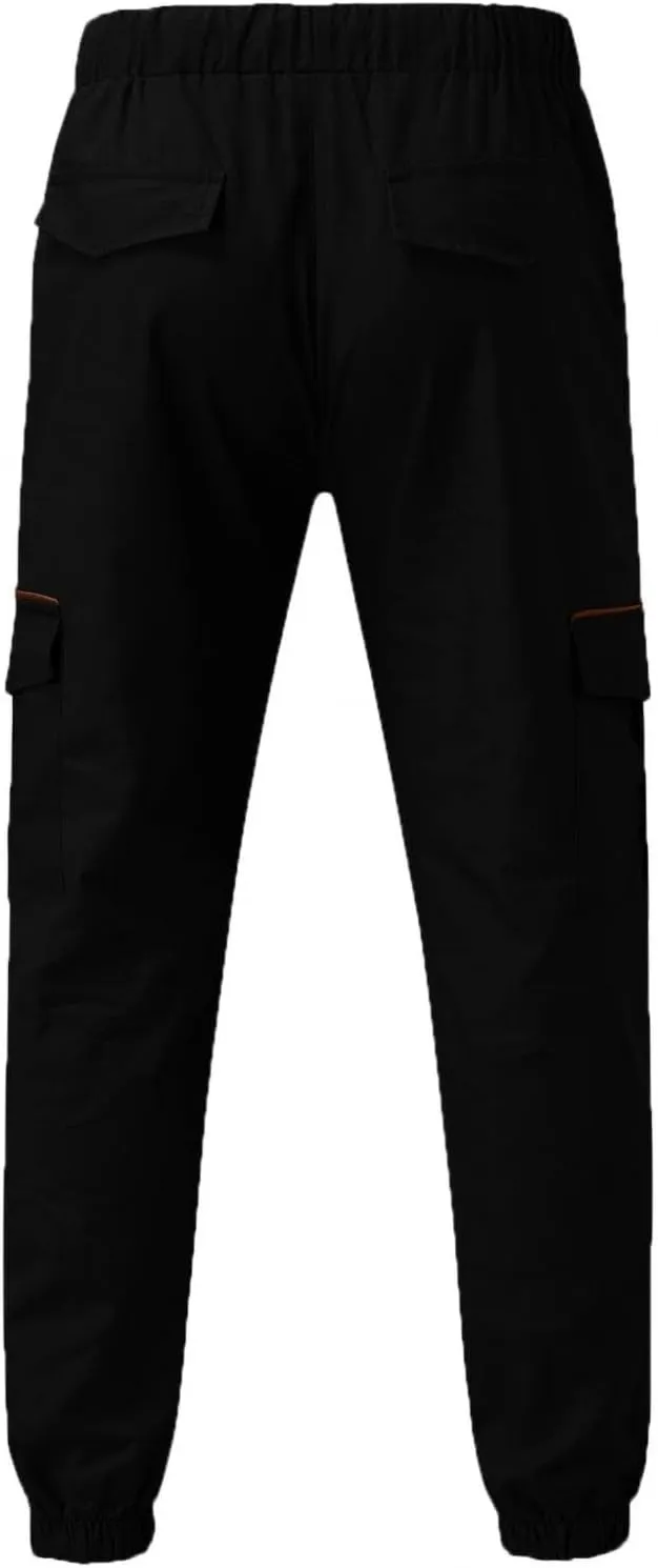 ZHUER Mens Casual Cargo Pants Joggers Pants Stretch Drawstring Sweatpants Cotton Chino Pants Slim Fit Gym Workout Pants