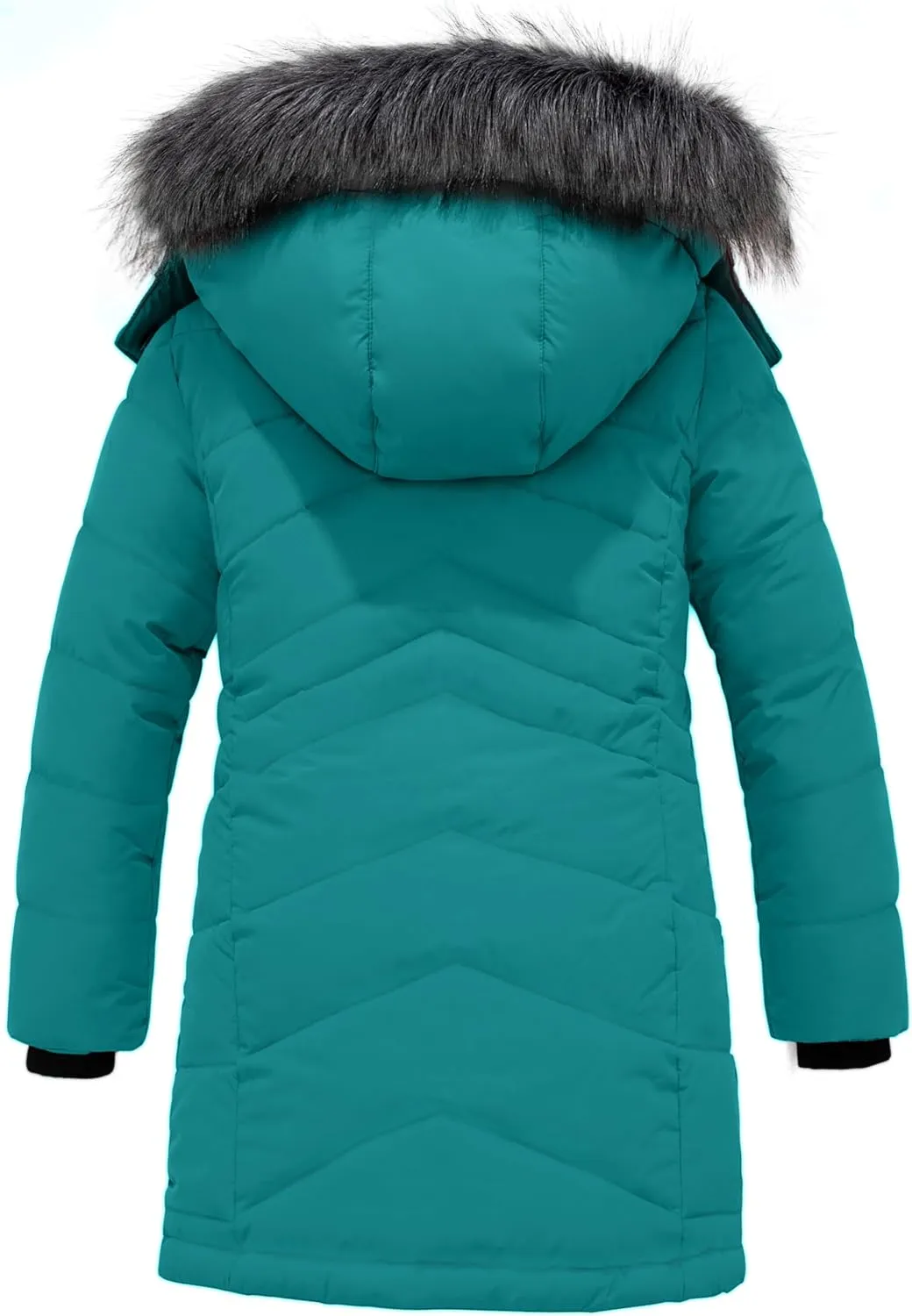 ZSHOW Girls' Winter Coat Insulated Long Parka Warm Hooded Puffer Jacket